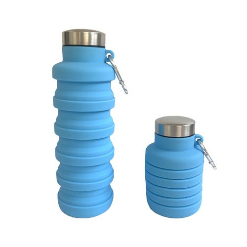 Silicone cup retractable kettle foldable water cup outdoor sports travel portable kettle water cup with mountaineering buckle