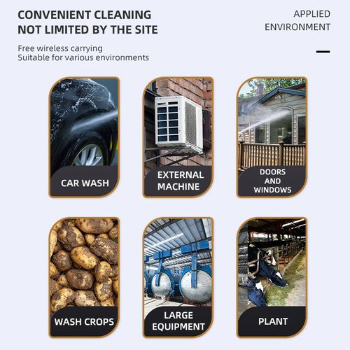 🔥Wireless high pressure car wash water gun (with tool box) household car washing machine rechargeable water spray gun portable high power lithium battery car wash gun