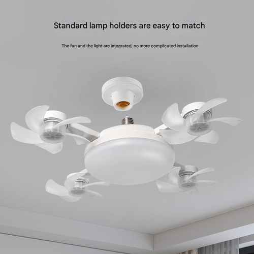 Creative electric fan light E27 screw mouth living room ceiling fan light bedroom restaurant led drone fan light