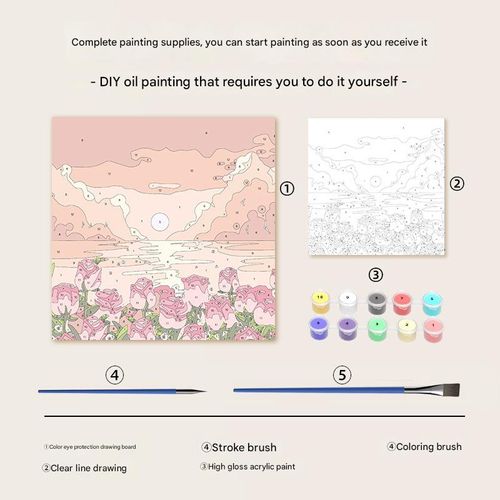 Landscape DIY digital oil painting, high quality wooden frame acrylic hand-painted coloring painting