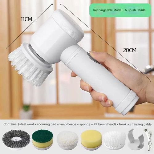 Household multi-functional kitchen bathroom toilet dead corner bowl brush shoe brush handheld cordless electric cleaning brush
