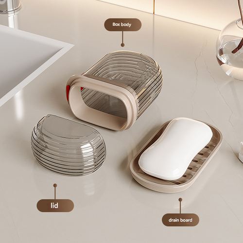 Soap box travel portable soap box high-end light luxury sealed with lid drain mini household soap storage box