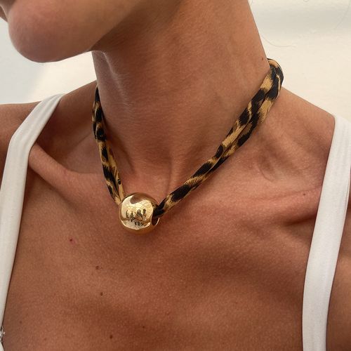 Luxury Beach Series Pendant Necklace Sexy Leopard Heart Alloy Clavicle Chain