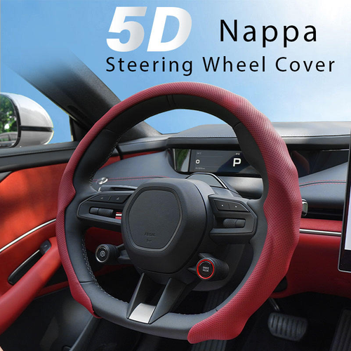 5D Luxury Steering Wheel Cover – Anti-Slip & Sweat-Absorb