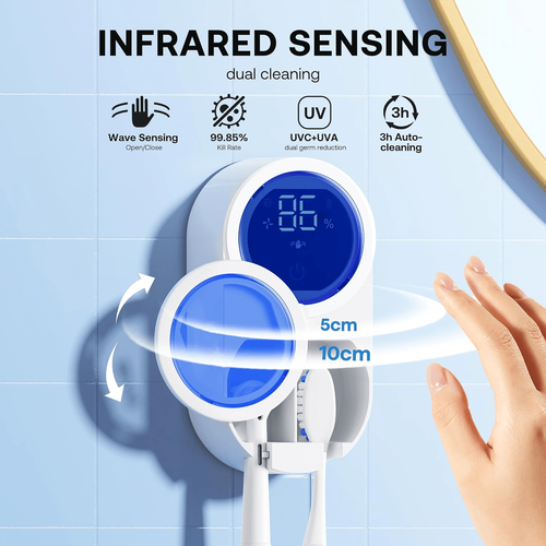 Smart UVC Toothbrush Sterilizer – Automatic Cleaning
