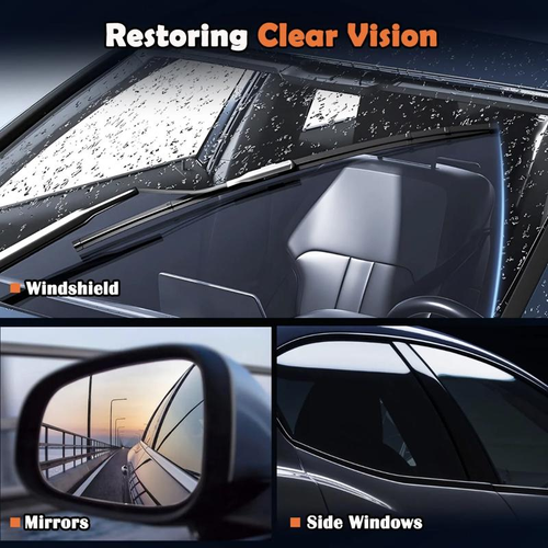 Car Glass Oil Film Remover Kit – Rainproof  Cleaner with Easy Roll-On Applicator