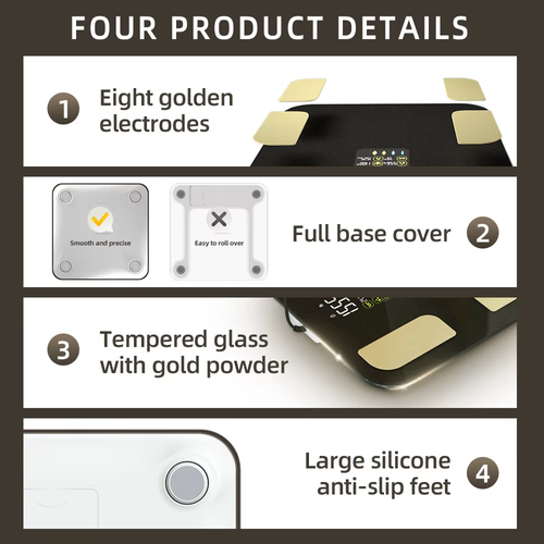 Smart 8-Electrode Body Fat Scale – Full Health Tracking,Smart Body Analyzer Scale