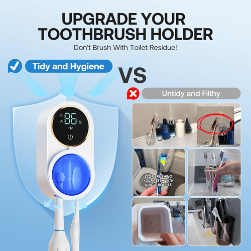 Smart UVC Toothbrush Sterilizer – Automatic Cleaning