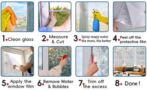 3D Privacy Rainbow Window Film – UV Protection & Style