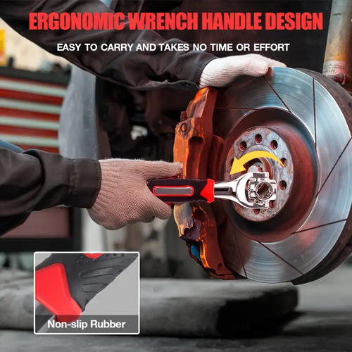 52-in-1 Multi-Function Socket Wrench with Non-Slip Ergonomic Handle & Torque Wrench -  8 Sockets (Metric & SAE), 360° Rotating Head for Car Tire Removal, Automotive Repair Tool for Mechanics & DIY , Vehicle Maintenance, Professionalgrade Tool, Precision Engineering, Home Garage Tools, Power Tools, Mechanics And Technicians, Motorcycle Repair, Sleek Tool Design, Corrosionresistant Material