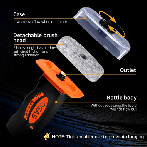 Car Glass Oil Film Remover Kit – Rainproof  Cleaner with Easy Roll-On Applicator