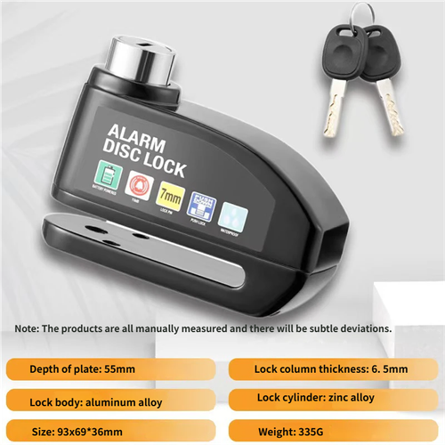 Waterproof Motorcycle Disc Brake Lock with Alarm