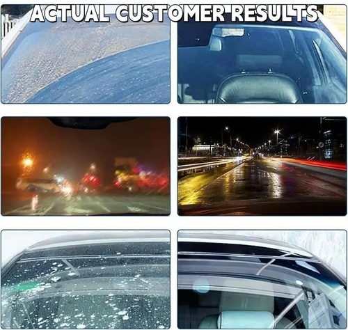 Car Glass Oil Film Remover Kit – Rainproof  Cleaner with Easy Roll-On Applicator