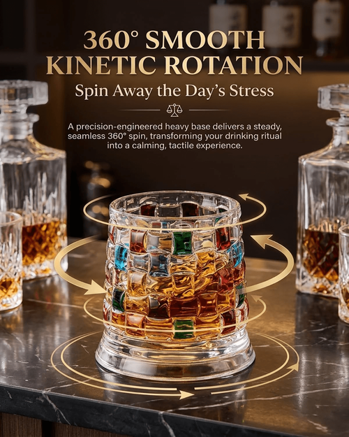 Hand-Painted Embossed Rotating Glass