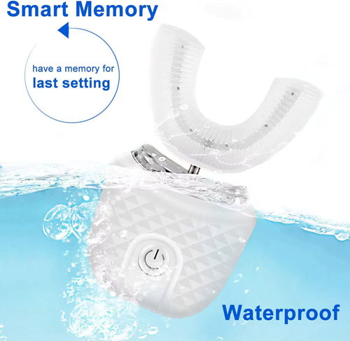 U-Shaped Electric Toothbrush ,Blue light whitening removes,360° deep clean,USB rechargeable and  waterproof,Hands-free automatic