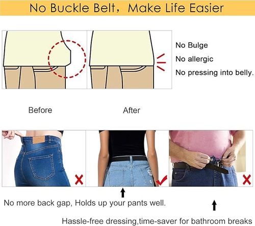 2pcs No Buckle Elastic Stretch Belt – Invisible Comfort for Everyday Wear