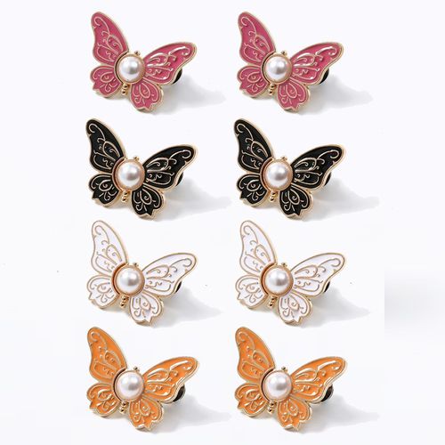 8Pcs Detachable Butterfly  Button Clip – No-Sew Perfect Fit Accessory