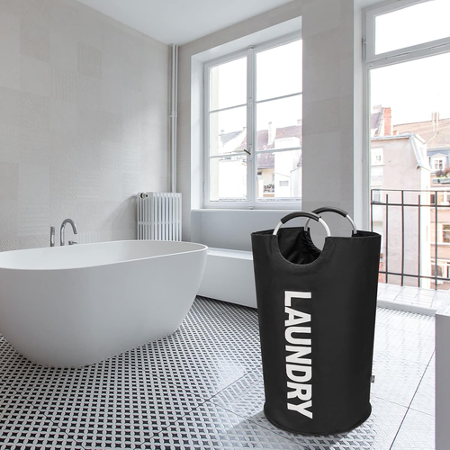 Extra-Thick Waterproof Foldable Laundry Hamper with Aluminum Handles