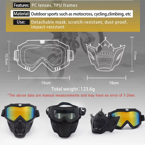 Protective goggles - Dust-proof and scratch-resistant design with detachable parts
