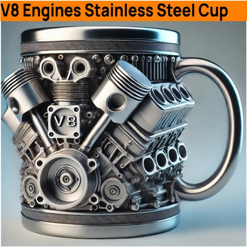 Creative V8 Engine Stainless Steel Mug for Car Lovers