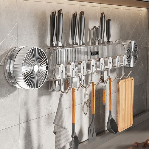 Heavy-Duty Suction Wall Rack with 8 Hooks | No-Drill,Storage Solution
