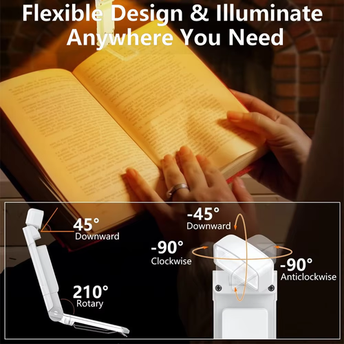 USB Rechargeable Foldable Reading Light Bookmark  LED