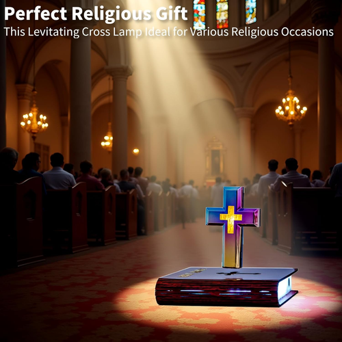 Magnetic Floating Cross Bible Night Light