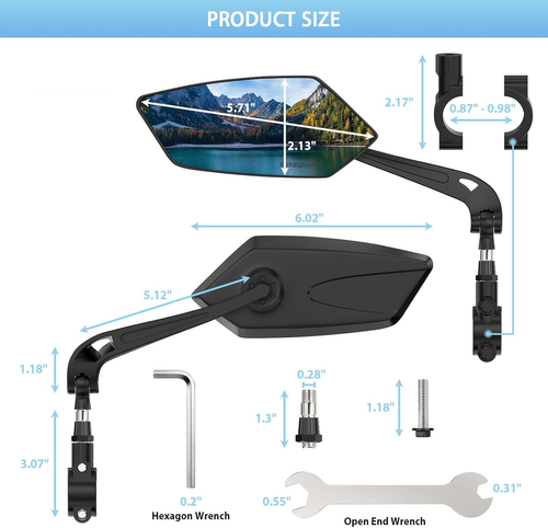 1 Pair 360° Rotating Cycling Rear View Mirror– Safer Riding Instantly