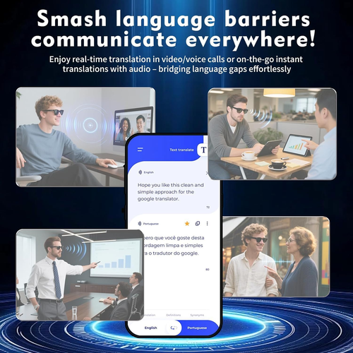 Smart AI Camera Glasses – HD Recording, Bluetooth Call & Real-Time Translation