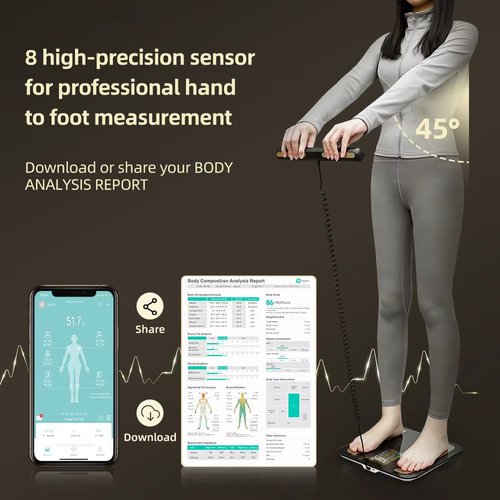 Smart 8-Electrode Body Fat Scale – Full Health Tracking,Smart Body Analyzer Scale