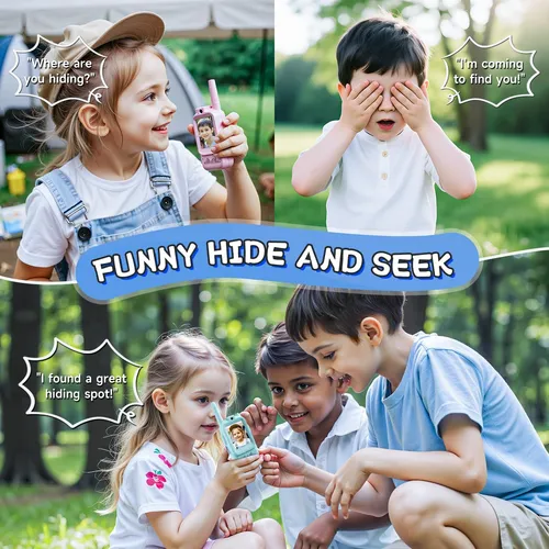 2 Pack Visual Walkie-Talkie For Kids(Blue and Pink)