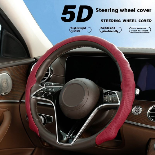5D Luxury Steering Wheel Cover – Anti-Slip & Sweat-Absorb