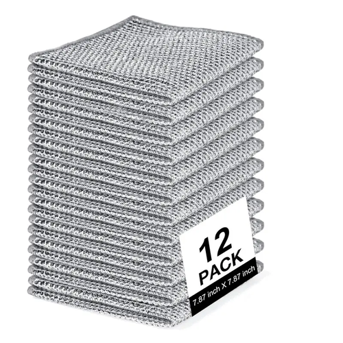 12 PCS Double-Layer Steel Wire Cleaning Cloth – Powerful & Scratch-Free