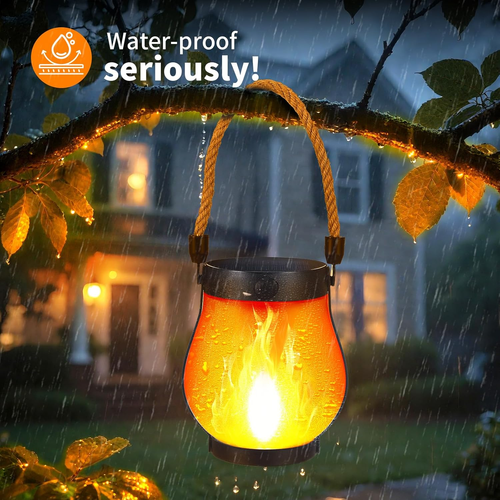 Upgraded Solar Dancing Flame Lantern – Waterproof Outdoor Light 🔥🌙