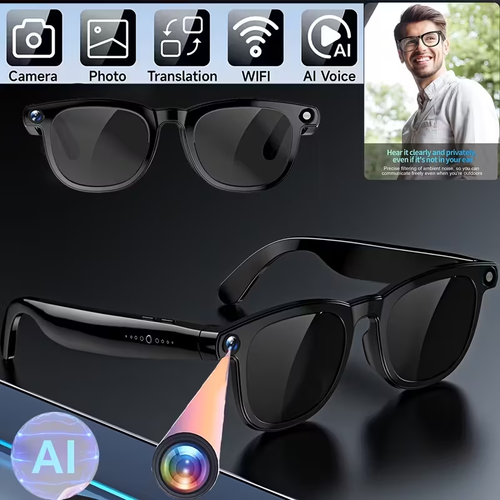 Smart AI Camera Glasses – HD Recording, Bluetooth Call & Real-Time Translation