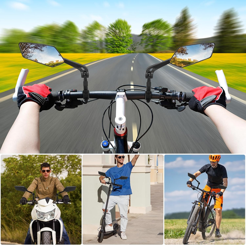 1 Pair 360° Rotating Cycling Rear View Mirror– Safer Riding Instantly