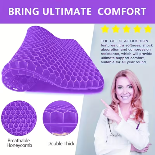 Double-Layer  Gel Seat Cushion for All-Day Comfort