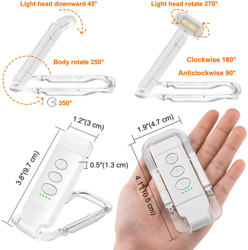 USB Rechargeable Foldable Reading Light Bookmark  LED