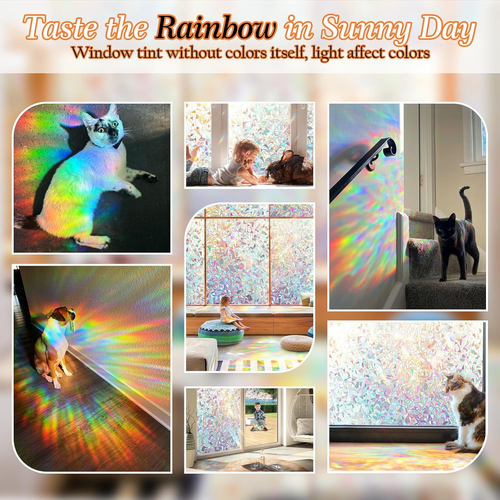 3D Privacy Rainbow Window Film – UV Protection & Style