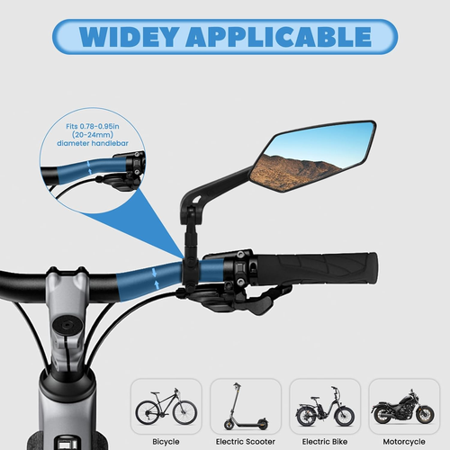 1 Pair 360° Rotating Cycling Rear View Mirror– Safer Riding Instantly