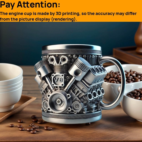 Creative V8 Engine Stainless Steel Mug for Car Lovers
