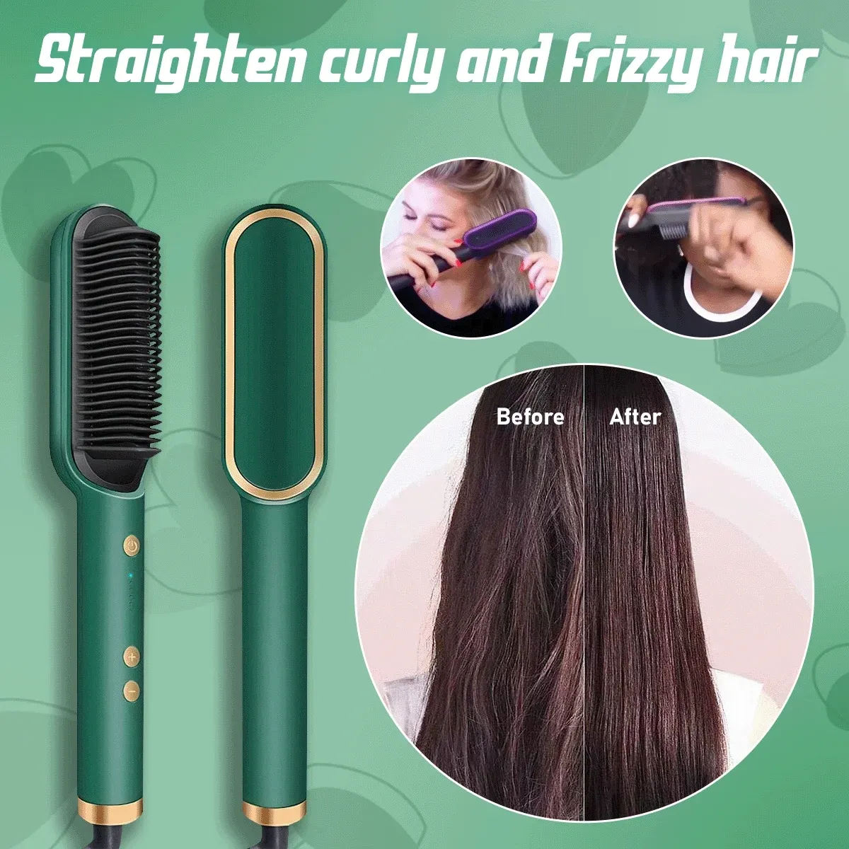 💥LAST DAY 49% OFF -2025 New Smart Anti-Scald Hair Straightening Comb – Smooth Hair in One Pass