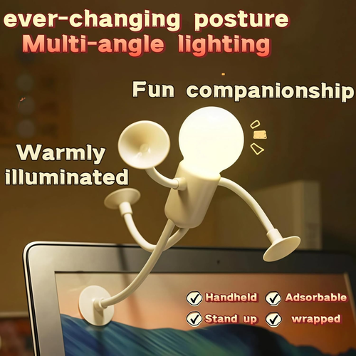 Creative Stick Figure Suction Night Light – Fun & Flexible Warm Lamp
