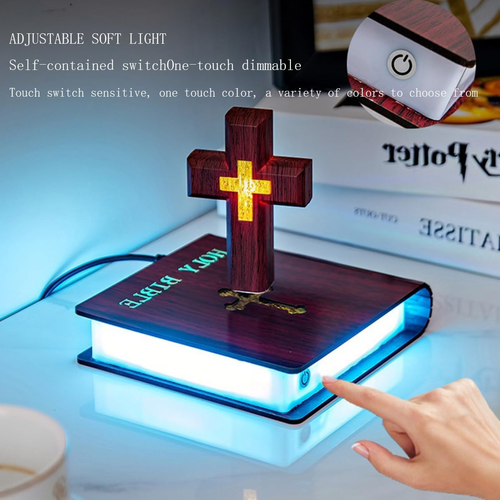 Magnetic Floating Cross Bible Night Light