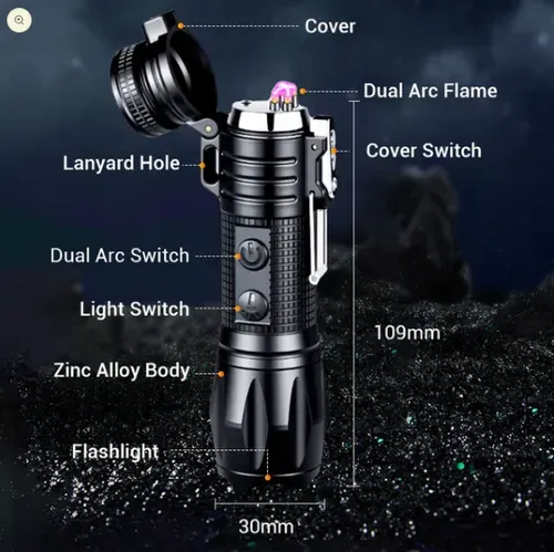4-in-1 Outdoor Safety Flashlight — Rechargeable & Multi-Use