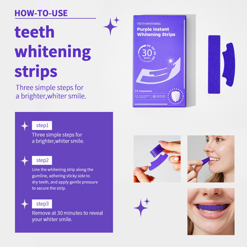 Purple Instant Whitening Tooth Patch (14 patches per box)