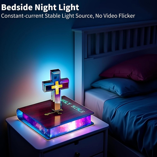 Magnetic Floating Cross Bible Night Light