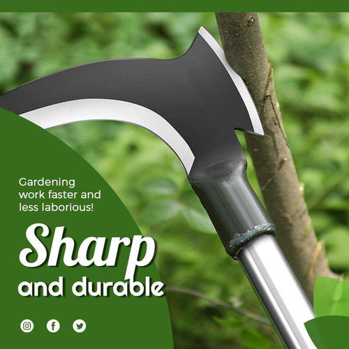 Double-Bladed Manganese Steel Sickle — Power Cutting Tool for Farming & Bush Clearing