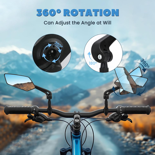 1 Pair 360° Rotating Cycling Rear View Mirror– Safer Riding Instantly