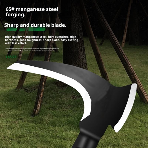 Double-Bladed Manganese Steel Sickle — Power Cutting Tool for Farming & Bush Clearing